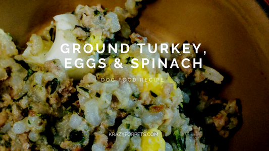 Ground Turkey, Eggs & Spinach Dog Food Recipe