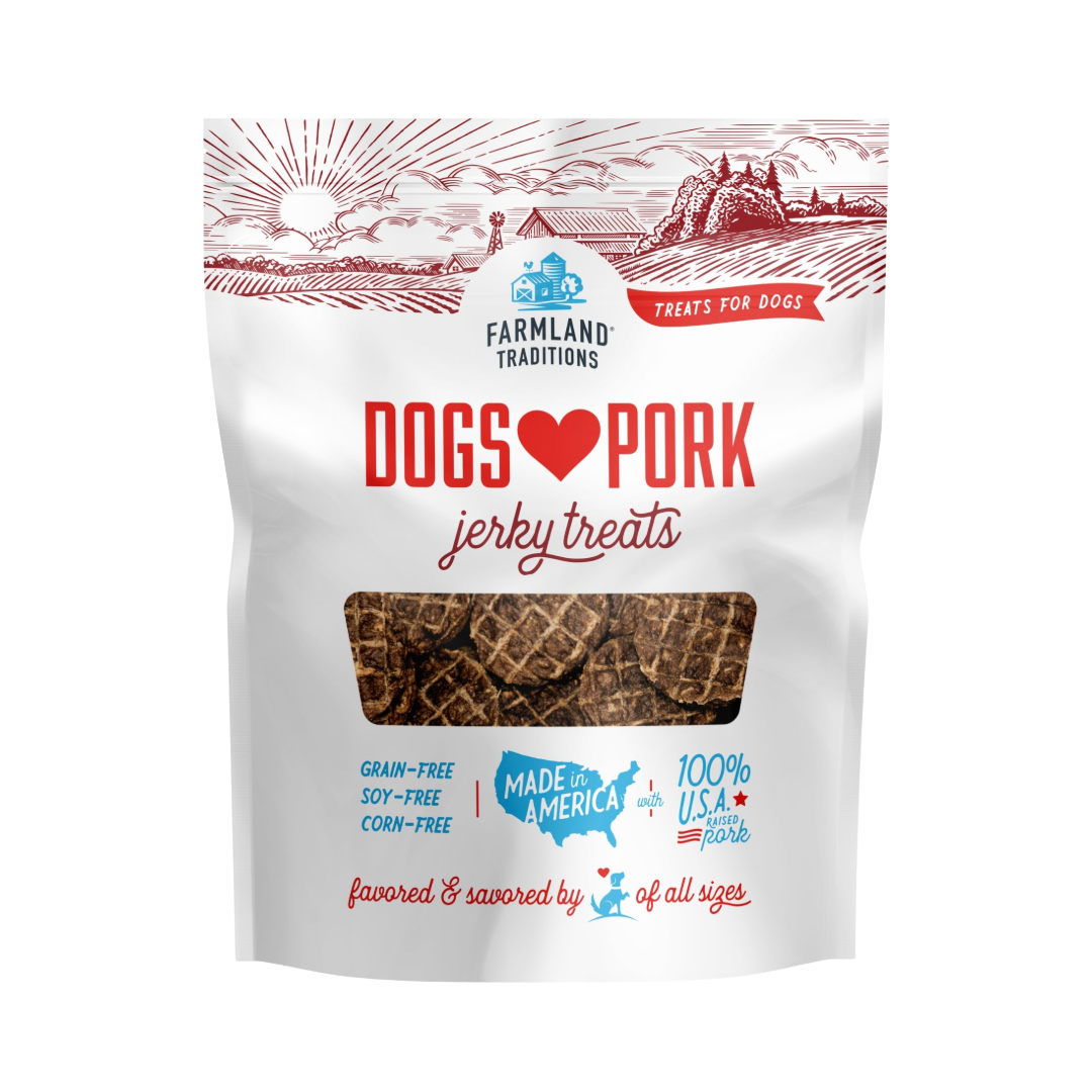 Farmland Traditions Dogs Heart Pork Jerky Treats at Krazy For Pets