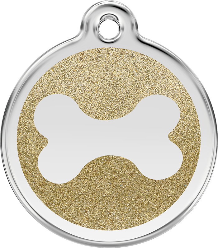 Red Dingo - Glitter Bone ID Tag | Krazy For Pets