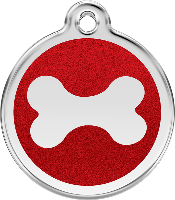 Red Dingo - Glitter Bone ID Tag | Krazy For Pets