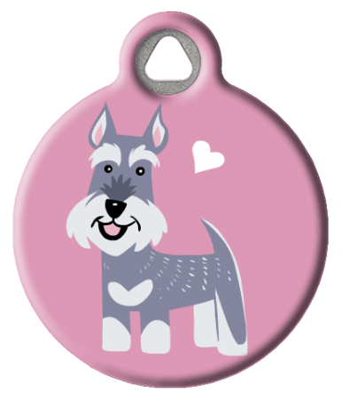 Dog Tag Art - Schnauzer Dog ID Tag by Lili Chin | Krazy For Pets