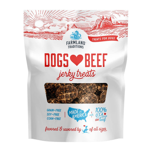 Farmland Traditions Dogs Heart Beef Jerky Treats at Krazy For Pets