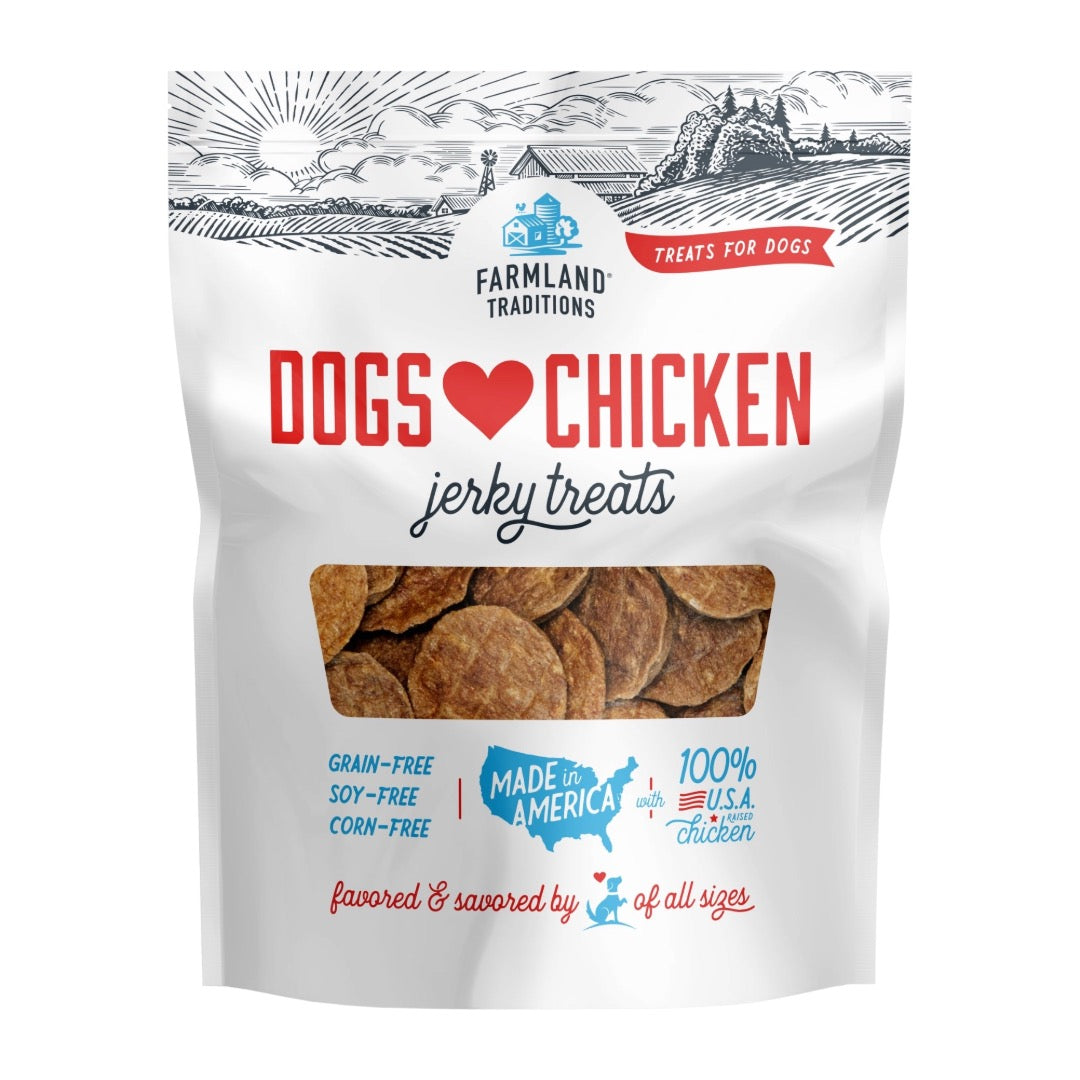 Farmland Traditions Dog Heart Chicken jerky treats at Krazy For Pets