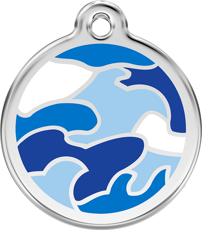 Red Dingo - Blue Camouflage ID Tag | Krazy For Pets