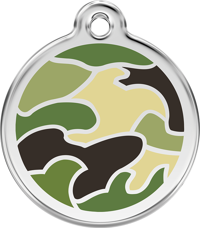 Red Dingo - Green Camouflage ID Tag | Krazy For Pets