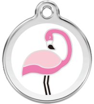 Red Dingo - Flamingo ID Tag | Krazy For Pets