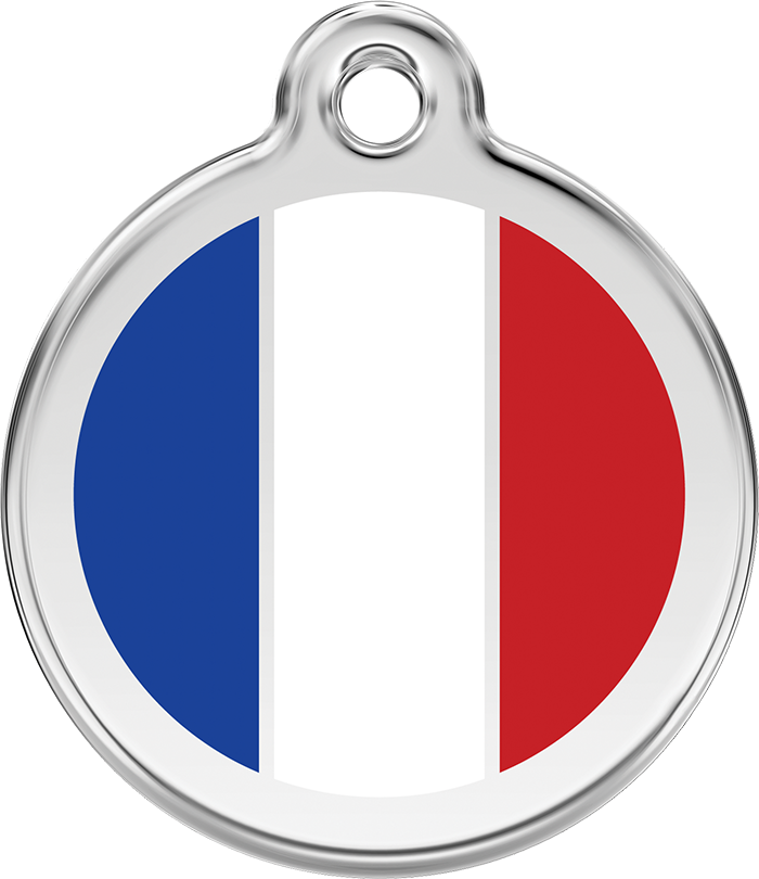 Red Dingo - French Flag ID Tag | Krazy For Pets