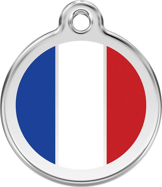 Red Dingo - French Flag ID Tag | Krazy For Pets