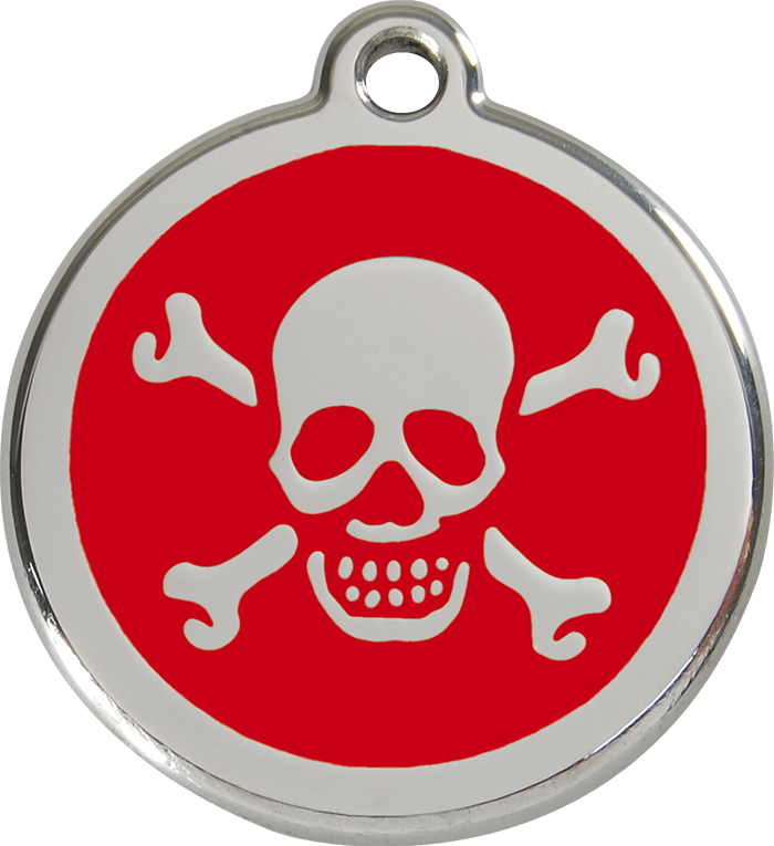 Red Dingo - Skull & Cross Bones ID Tag | Krazy For Pets