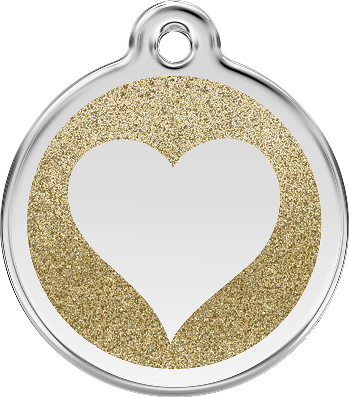 Red Dingo - Glitter Heart ID Tag | Krazy For Pets