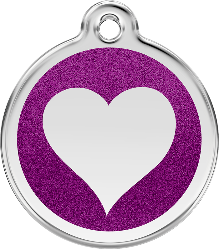 Red Dingo - Glitter Heart ID Tag | Krazy For Pets