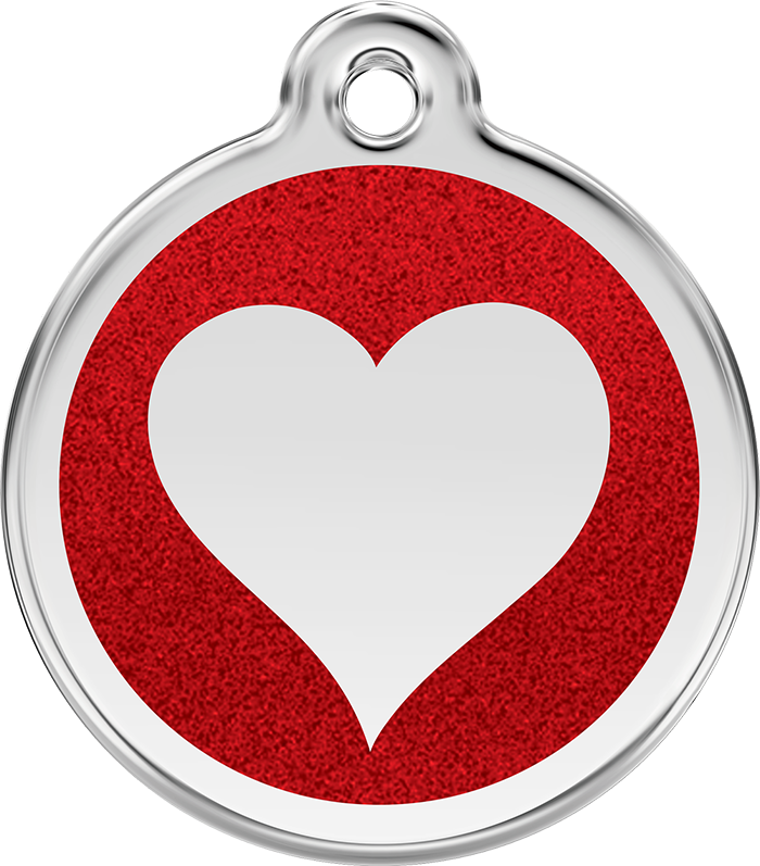 Red heart best sale dog tag