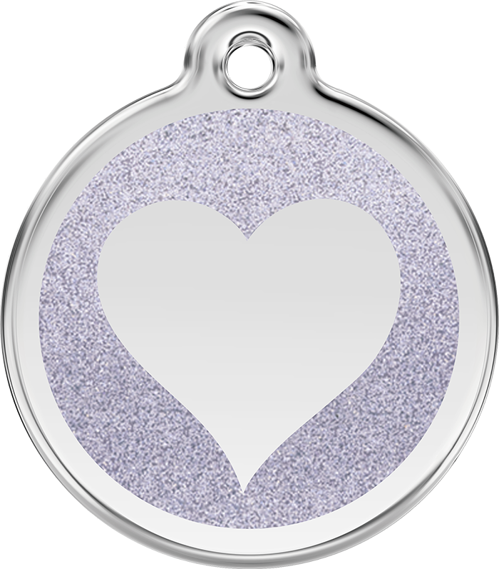 Red Dingo - Glitter Heart ID Tag | Krazy For Pets