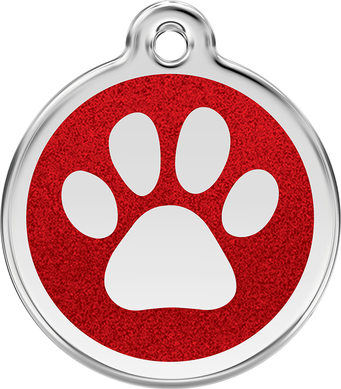 Red Dingo - Glitter Paw ID Tag | Krazy For Pets