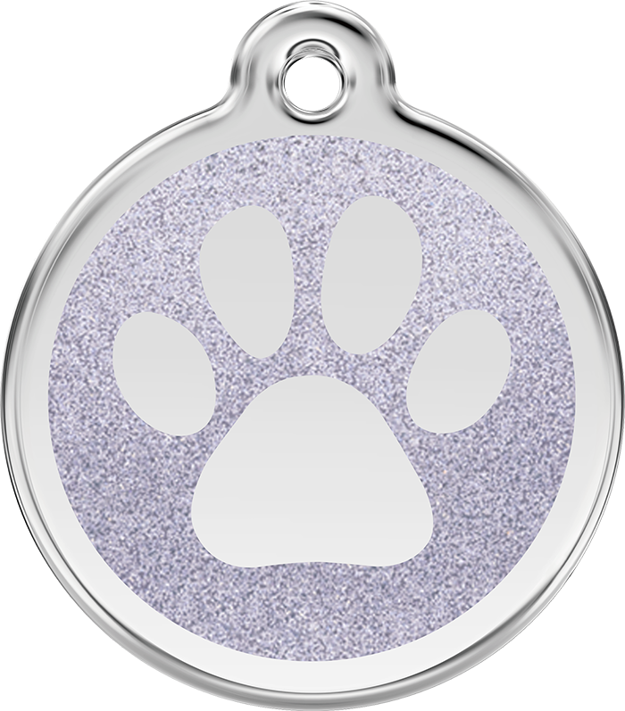 EZ - Change ID Clip Pet Tags - Silver Paw Pet Tags