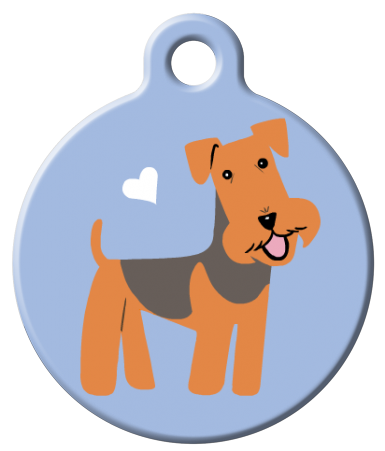 Dog Tag Art - Airedale Terrier Dog ID Tag | Krazy For Pets