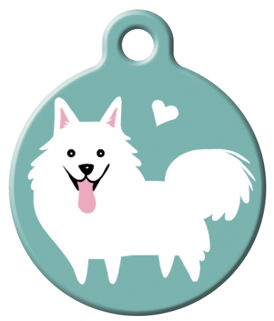 Dog Tag Art - American Eskimo Dog ID Tag | Krazy For Pets