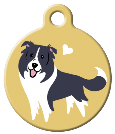 Dog Tag Art - Border Collie Dog ID Tag | Krazy For Pets