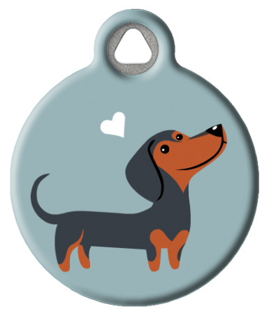Dog Tag Art - Dachshund Dog ID Tag by Lili Chin | Krazy For Pets