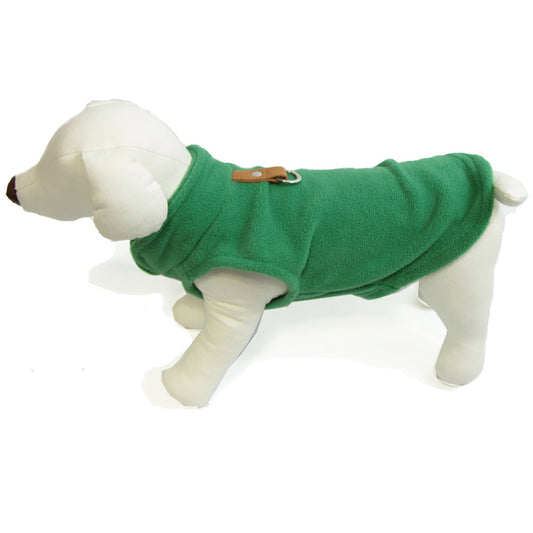 Gooby - Green Fleece Vest | Krazy For Pets