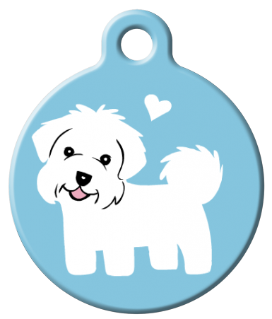 Dog Tag Art - Maltese Dog ID Tag | Krazy For Pets