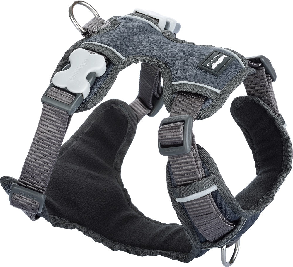 Charcoal Padded Harness - Red Dingo | Krazy For Pets