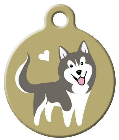 Dog Tag Art - Husky Dog ID Tag | Krazy For Pets
