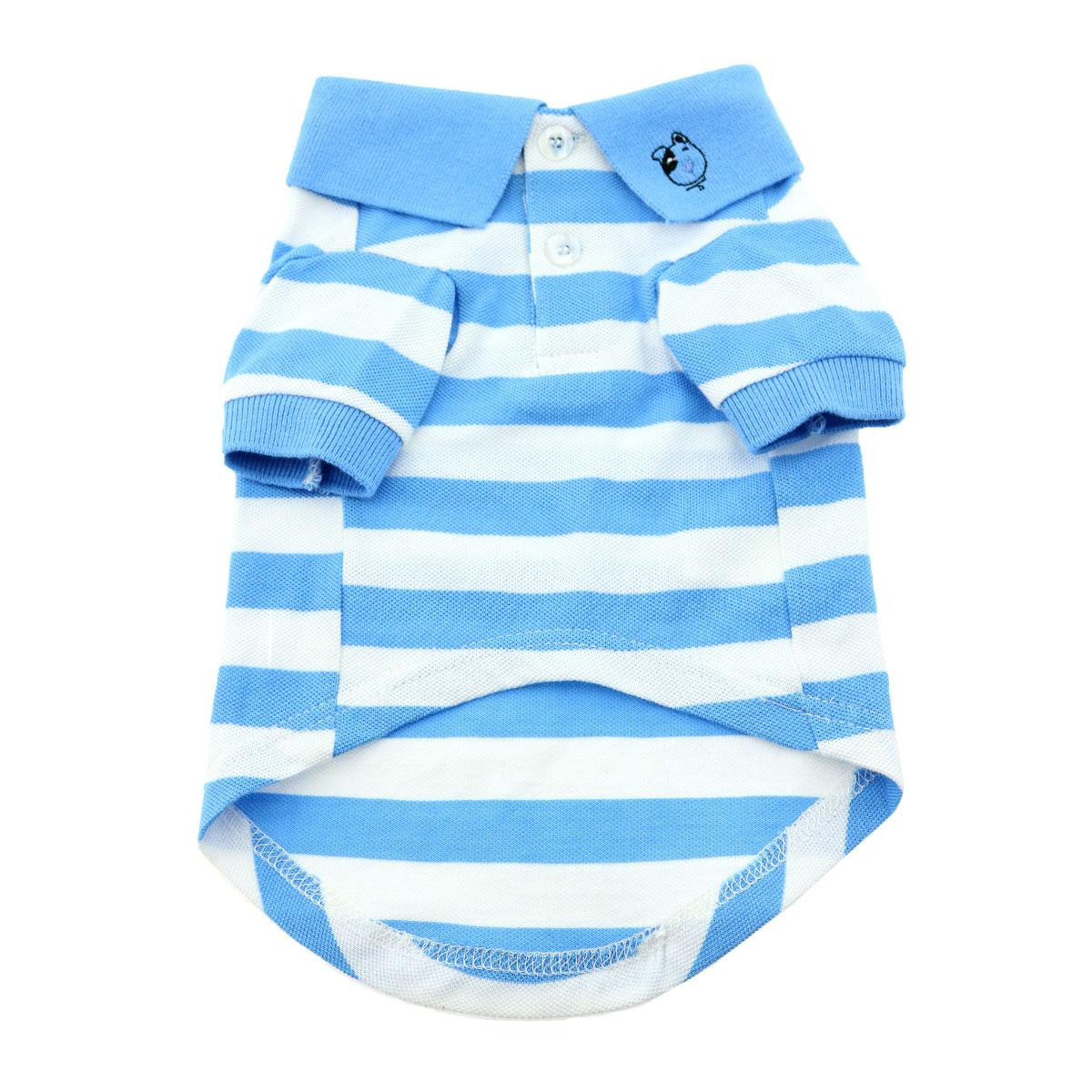 Doggie Design - Blue Niagara & White Striped Polo Shirt | Krazy For Pets